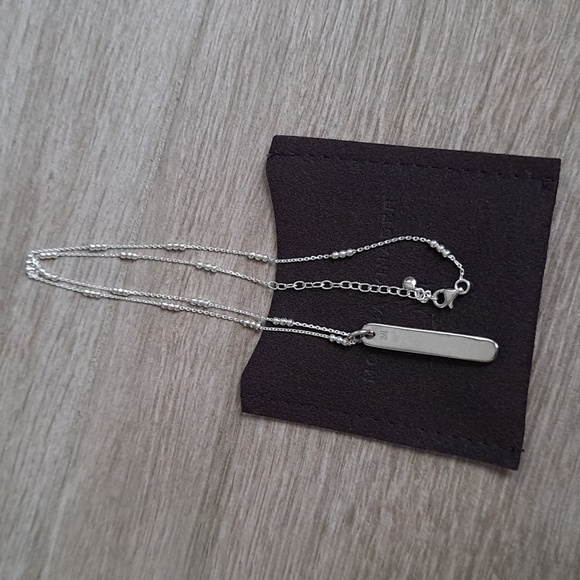 Monica Vinader sterling silver bar necklace